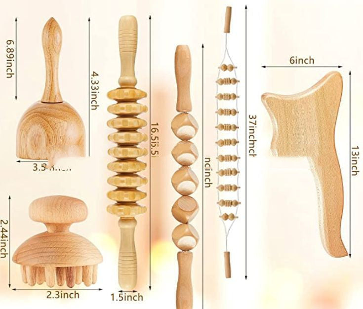 Handheld Wood Massage Roller