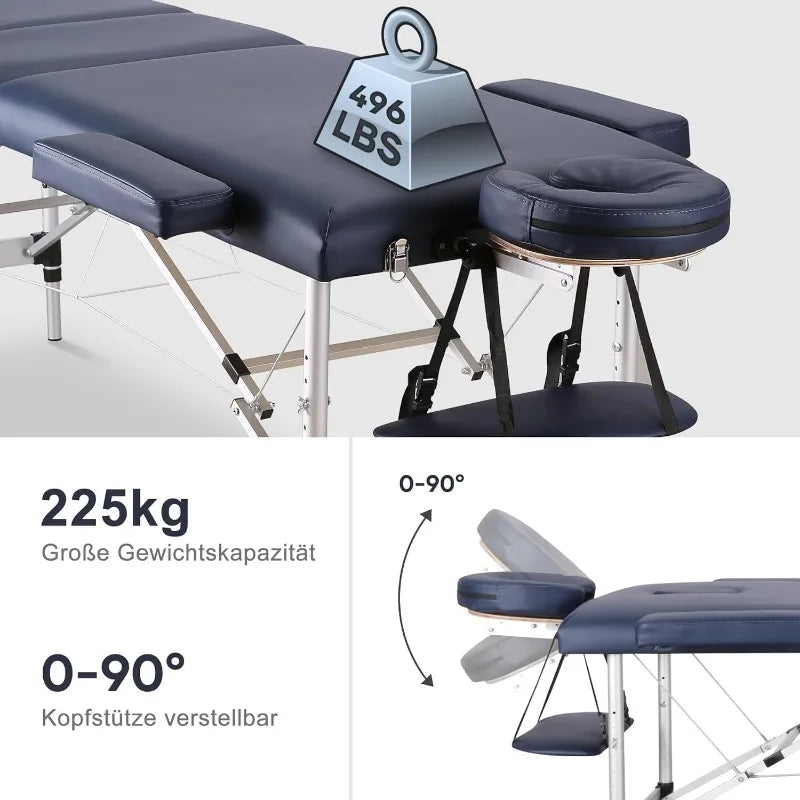 Portable Adjustable Massage Table with Carrying Bag