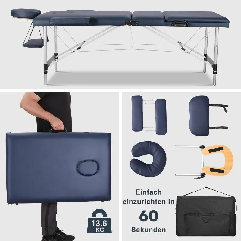 Portable Adjustable Massage Table with Carrying Bag