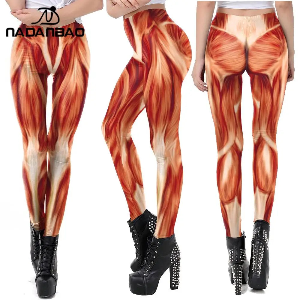 Funny Muscle Leggings for Fitness and Parties