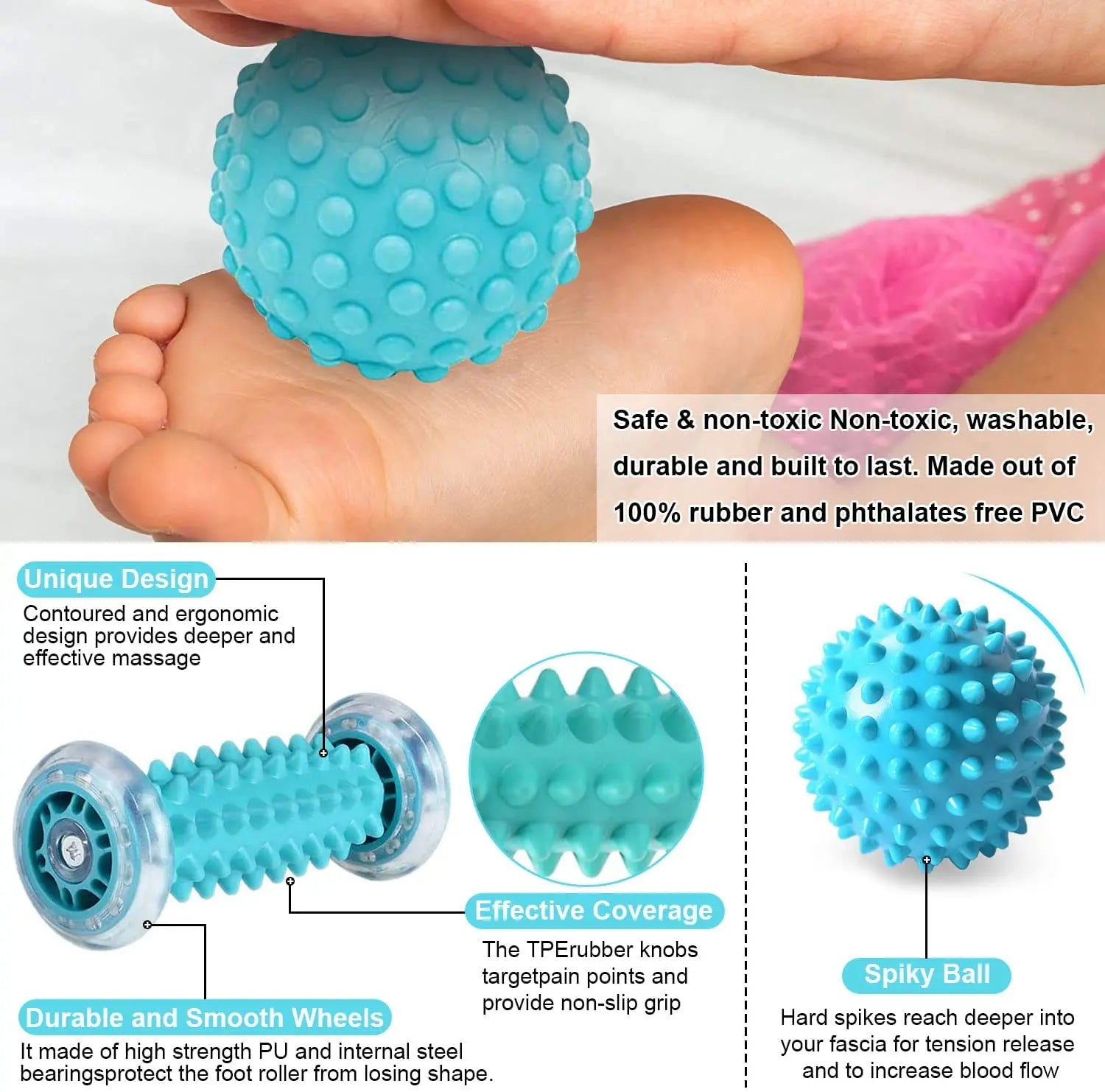 Spiky Foot Roller for Fasciitis Relief