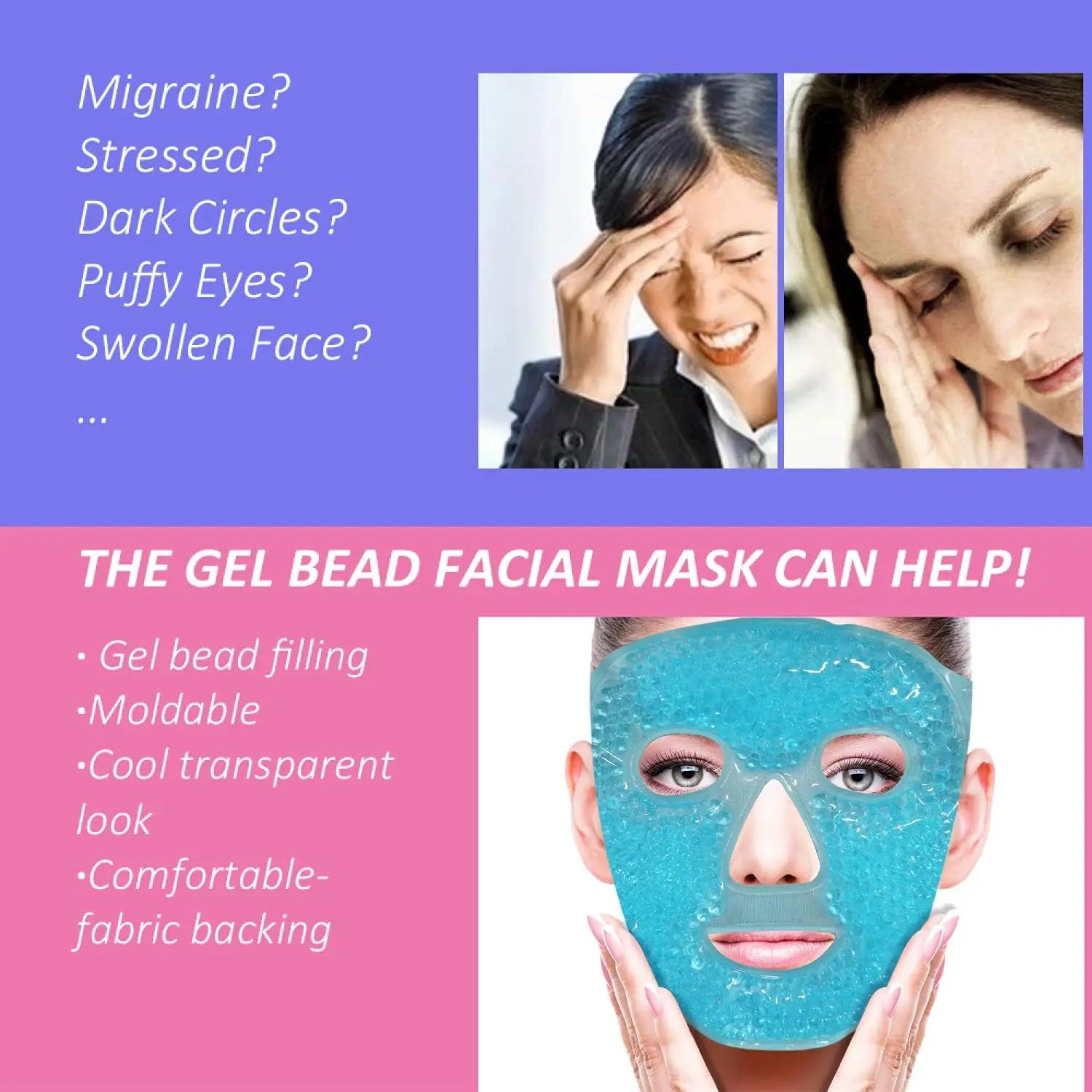 Cold Gel Eye Mask for Face Puffiness